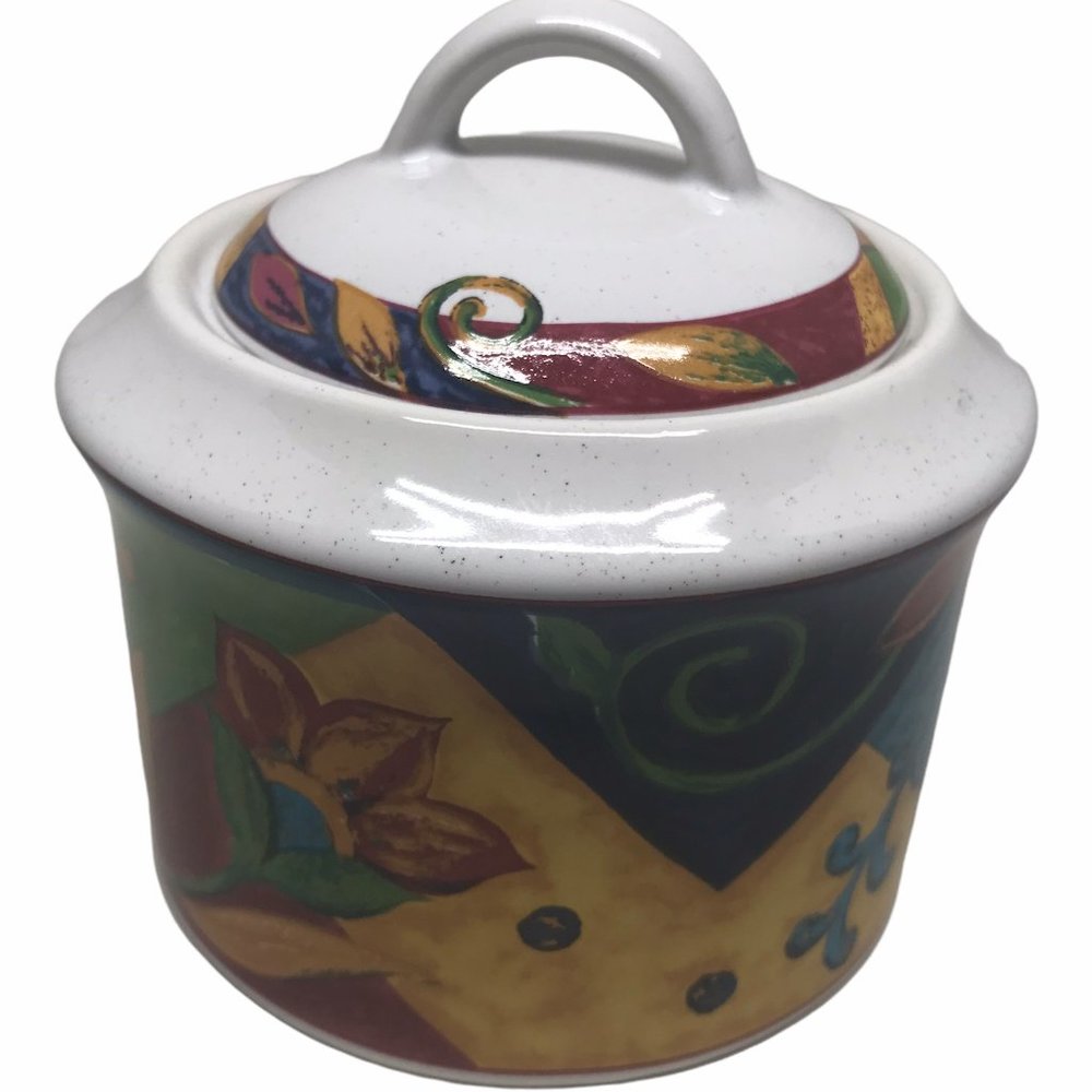 VINTAGE MIKASA - STUDIO NOVA - Jamaica Pattern - Sugar Bowl with Lid